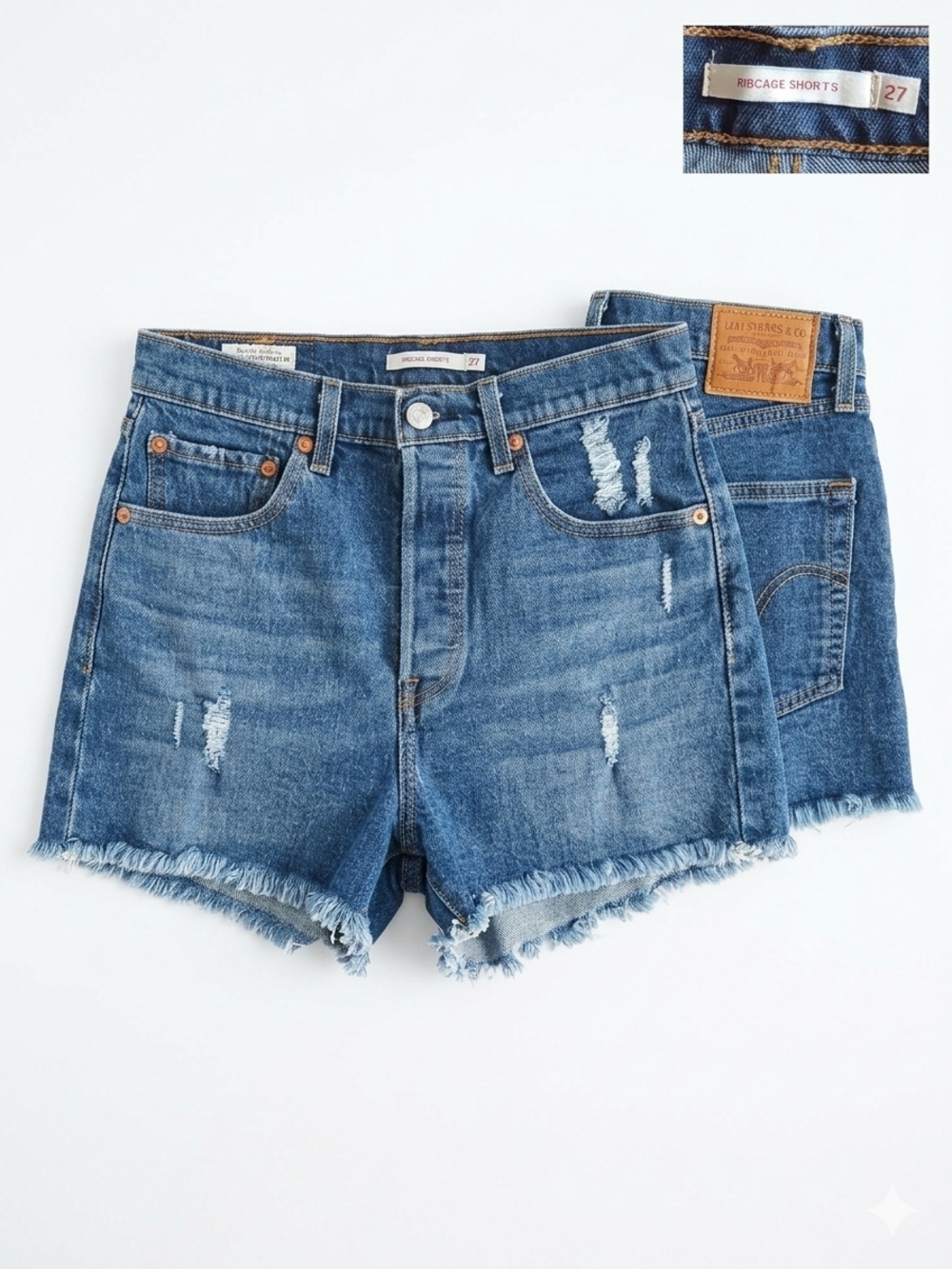 Levi's Ribcage Super High Rise Denim Shorts Size 27